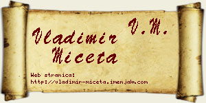 Vladimir Mičeta vizit kartica
